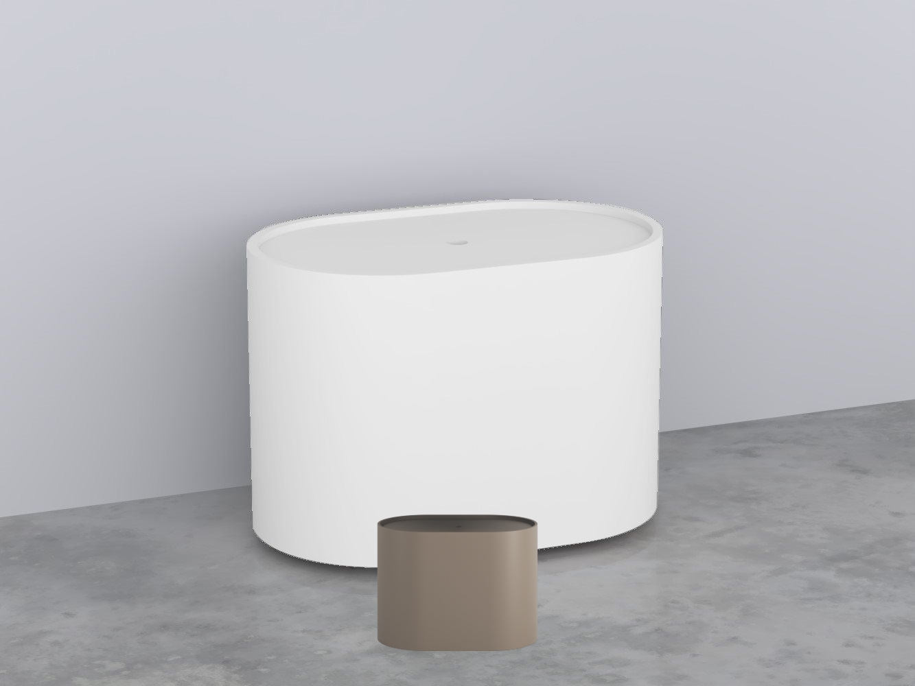 ELOOL-AN Пуф овальный из материала Livingtec на 4-х колесиках, с крышкой деревянной шпонированной cielo Elle Ceramica Cielo 