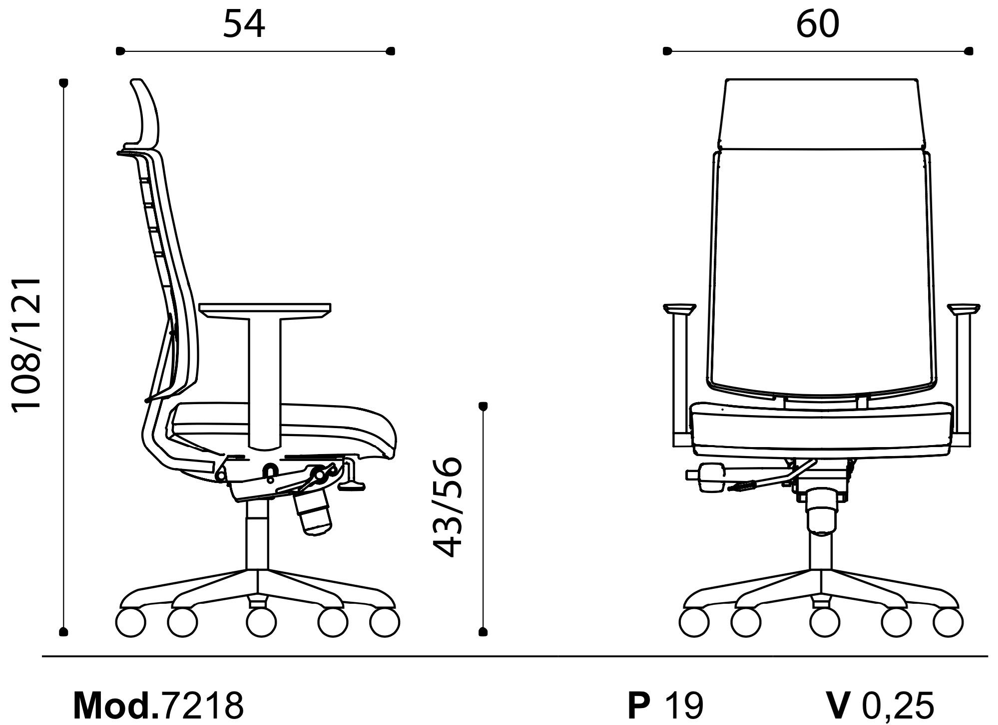 Вращающееся офисное кресло с высокой спинкой Ares Line Zero7 ARCH-00062700 - Вид №5
