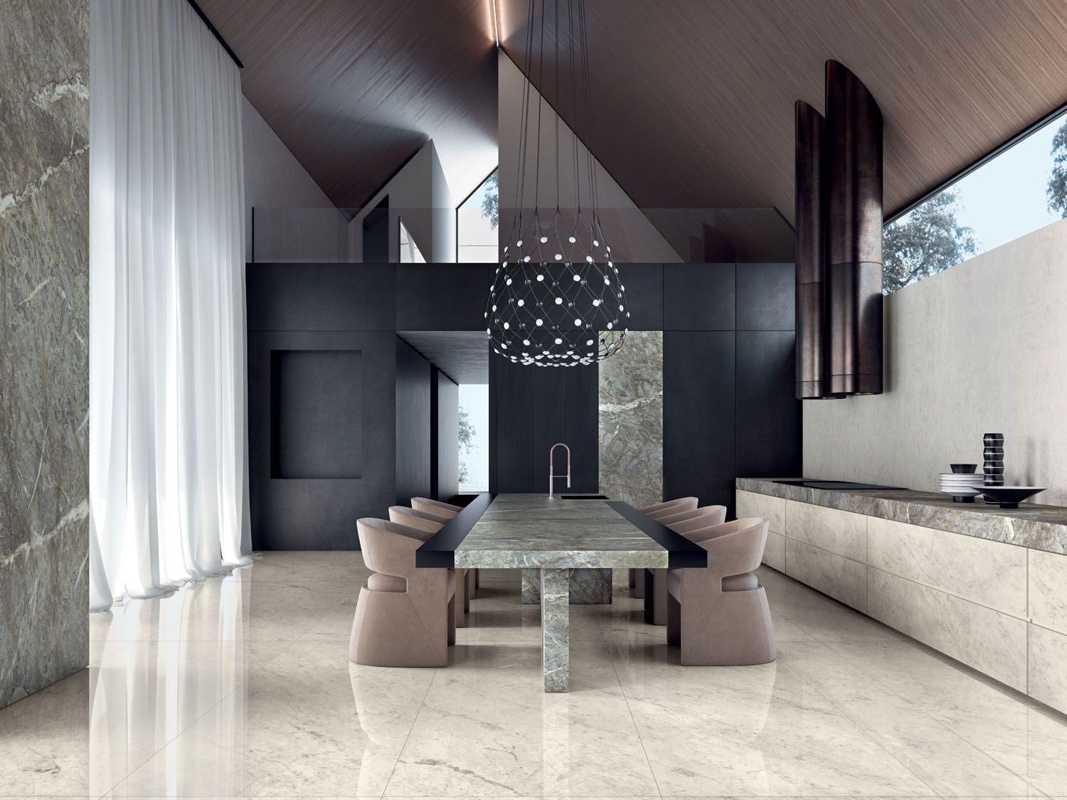 Керамогранит / напольное покрытие из ламинированного керамогранита с мраморным эффектом COTTO D'ESTE Starlight ARCH-00118724 - Вид №1