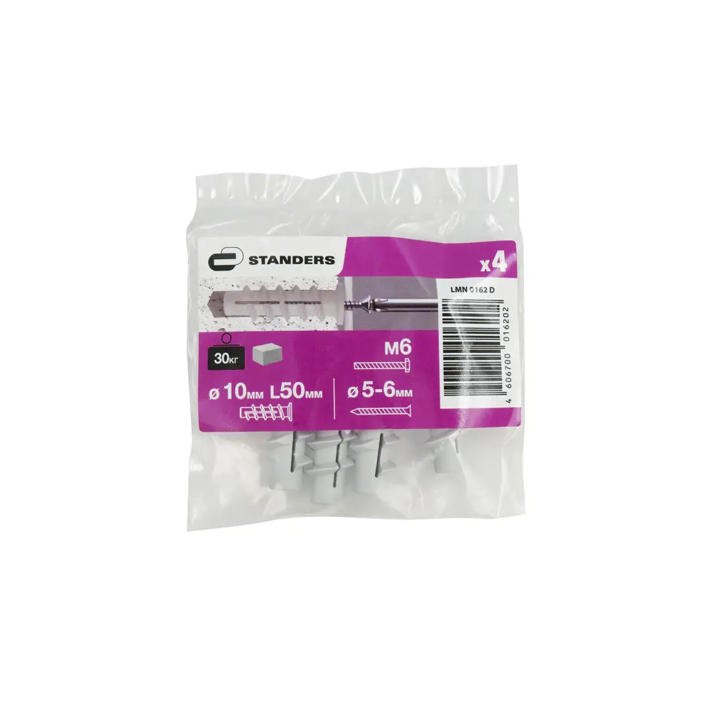 Дюбель STANDERS PBT для газобетона 10×50 мм с усиленной резьбой (4 шт) 84011060 STLM-1010244 - Вид №1