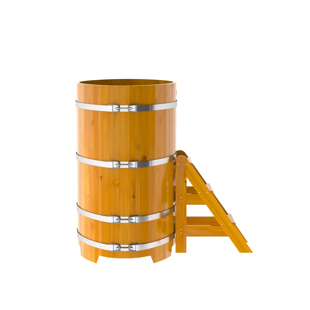 2268 Купель овальная из лиственницы Рустик 0,80х1,42х1,4 натуральная Alyarus  - Вид №3