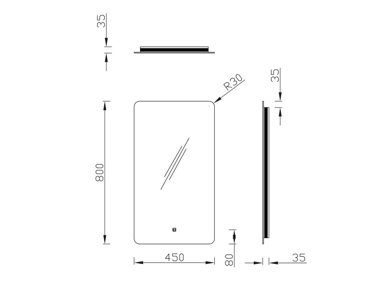Зеркало со встроенным освещением для ванной комнаты JEE-O Slimline ARCH-00140310 - Вид №2