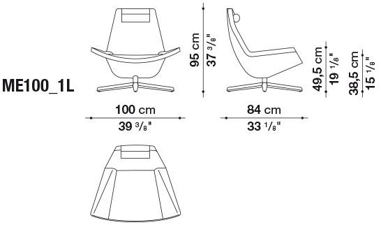B&B Italia Кожаное кресло с подголовником Metropolitan sun-id-1457420 - Вид №3