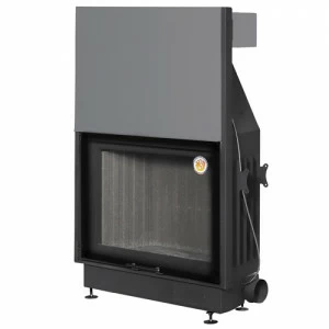 Каминная топка Экокамин Вега 1000MPB принт с подовым горением и черным шамотом