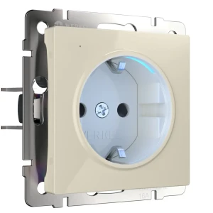 Розетка встраиваемая Werkel с подсветкой цвет слоновая кость