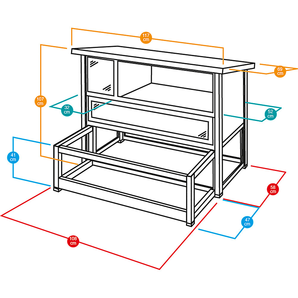 ПР0032595 Клетка для грызунов Ranch 120 Max для содержания кроликов на улице, деревянная 117х69х107см FERPLAST  - Вид №1