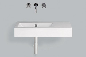 4205300401 Умывальник, wt.pr800.l, белая, противомикробное Alape серия PR