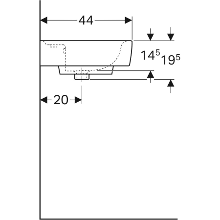 222265000 Раковина Geberit Renova Plan Geberit  - Вид №17