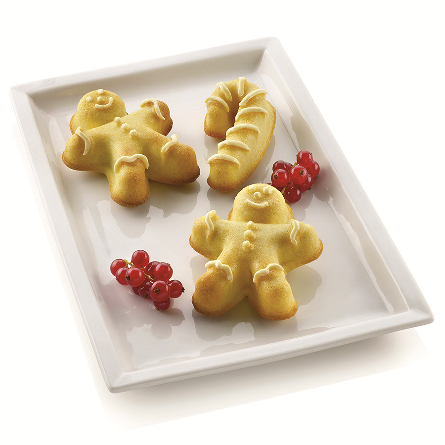 26.106.00.0065 Форма для приготовления печенья ginderbread man, 33,6 х 18 х 2,4 см, силиконовая Silikomart  - Вид №1