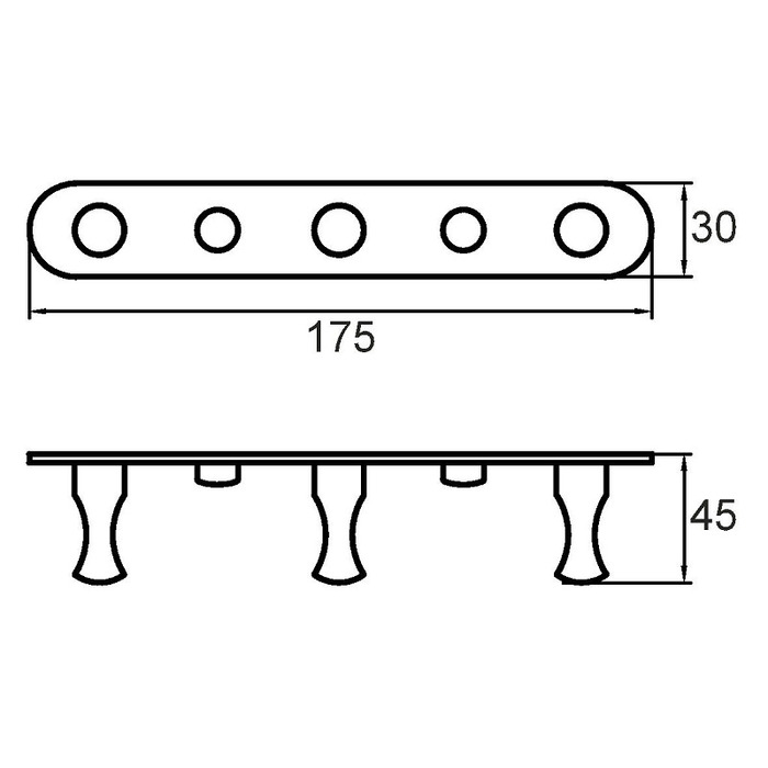 001SM30M41 Milardo Планки крючков Планка с крючками тройная 001SM30M41 Россия  - Вид №1