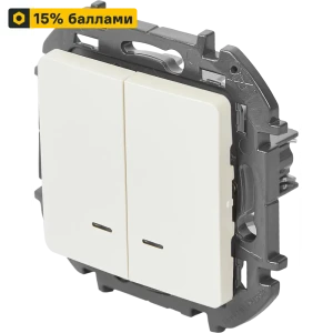 LEXMAN Lilian: двухклавишный выключатель с подсветкой в жемчужном цвете 86761700