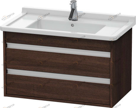 KT664405353 Ketho Тумбочка подвесная Каштан темный, декор Duravit