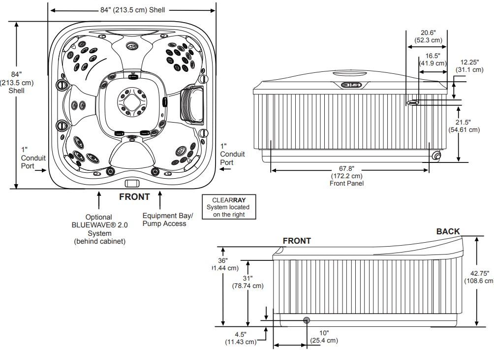 Jacuzzi® Наземный мини-бассейн с гидромассажем на 6 мест J-400™ J-445™ - Вид №3