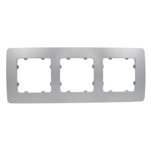 Рамка для розеток и выключателей Hegel 3 поста цвет серебро