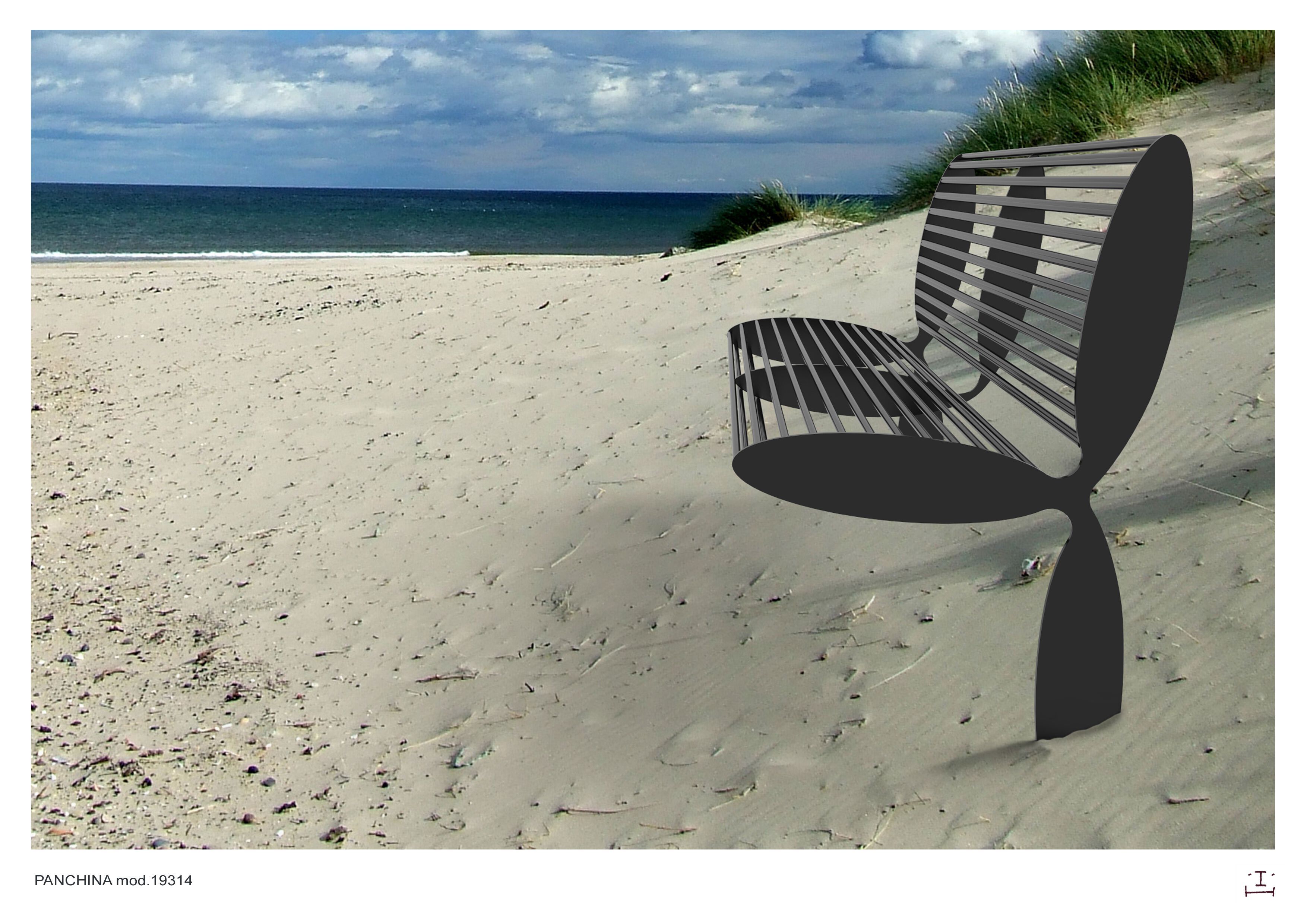 Стальная скамья со спинкой CITYSì CALIFORNIA ARCH-00000035 - Вид №4