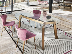 Фиксированный стол с керамической или хрустальной столешницей