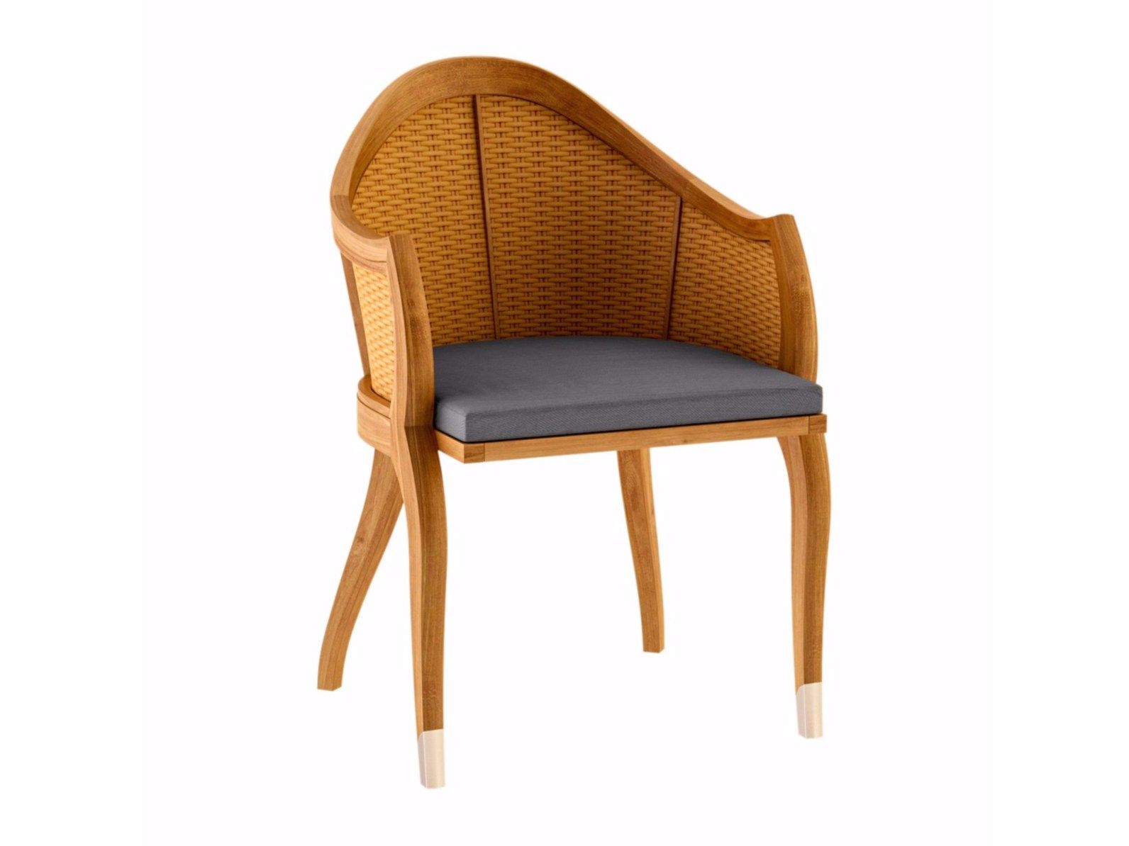 Стул для сада из тикового дерева с подлокотниками ASTELLO Тюльпан ARCH-00097754