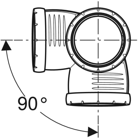 393.459.14.1 Крестовина двухплоскостная Geberit Silent-Pro 87,5° Geberit  - Вид №2