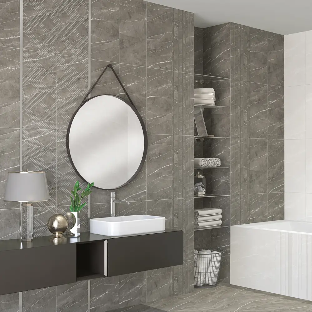 Плитка настенная Azori Hygge Mocca Mix 31.5x63 см 1.59 м² камень цвет мокка полосы 82826314 STLM-2168016 - Вид №5