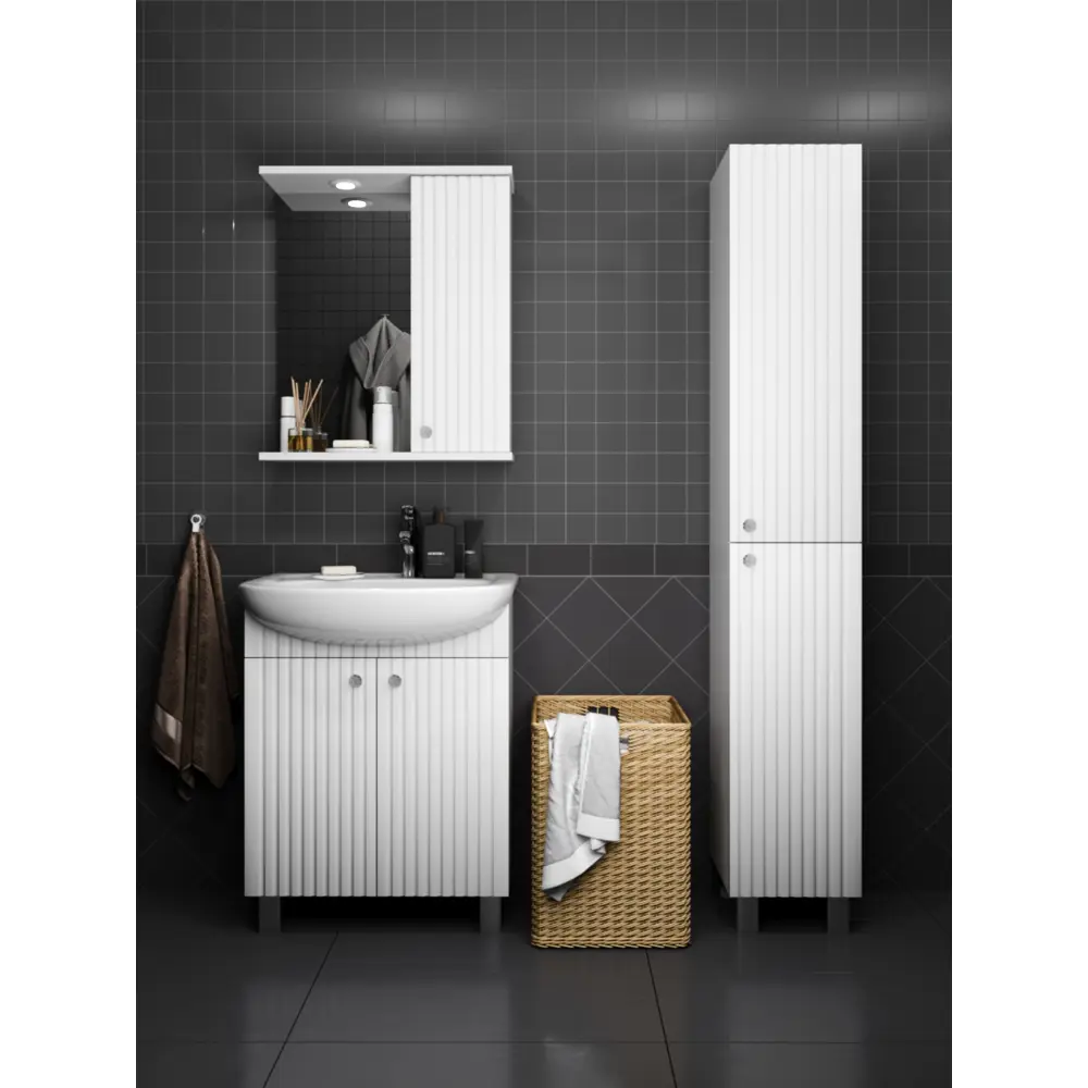 Тумба в ванную Роллс 78x65x30 см ЛДСП цвет белый 84613851 STLM-2075750 Santreyd - Вид №3