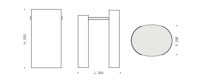 Высокий овальный металлический журнальный столик Kico Living Complements ARCH-00078475 - Вид №2