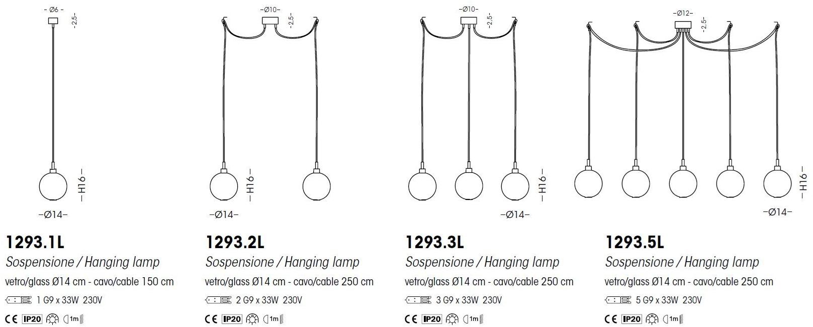 Cangini & Tucci Подвесной светильник из металлизированного боросиликатного стекла Eclisse 1293.5l - Вид №3