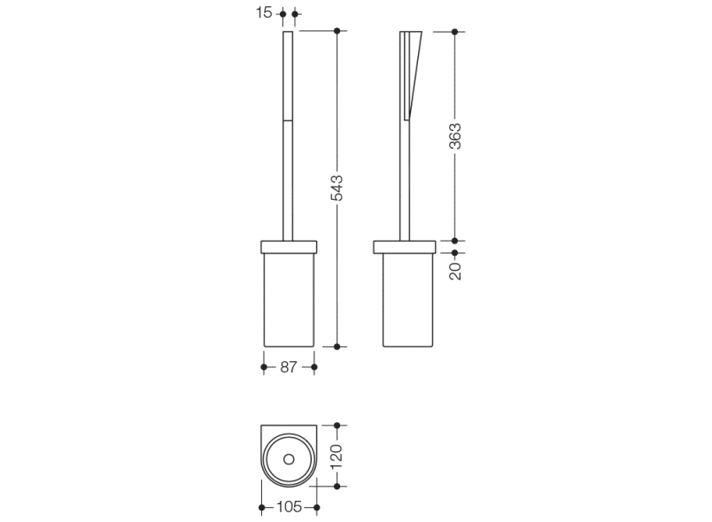 800.20.20090 Набор туалетных щеток HEWI System 111 | Polyamid  - Вид №4