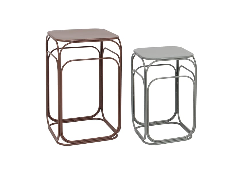 Набор из 2 квадратных столиков с порошковым покрытием BIZZOTTO CLARITY ARCH-00059674