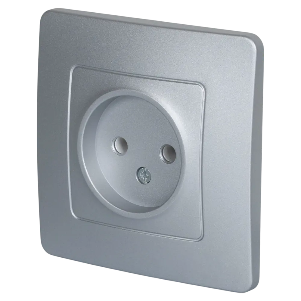 Розетка встраиваемая Systeme Electric Blanca без заземления цвет алюминий 86728861 STLM-2087598 - Вид №1