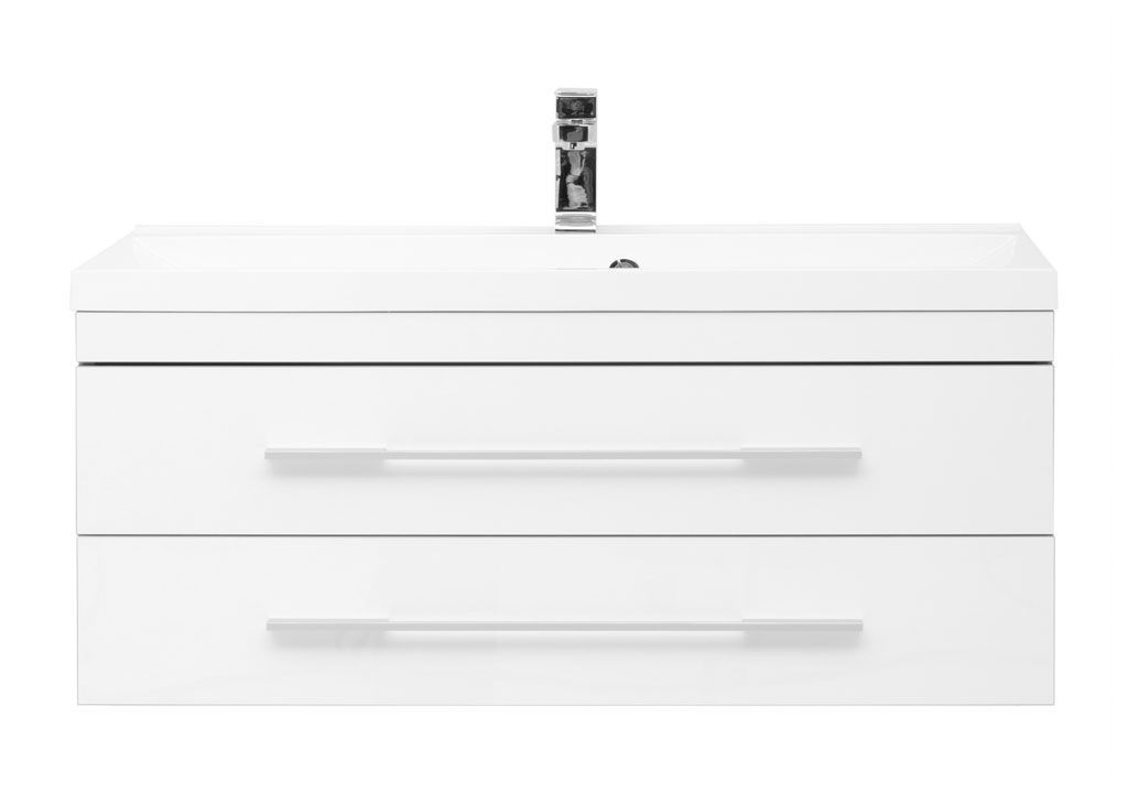 Тумба с раковиной Aquanet Верона NEW 100 белый (подвесная 2 ящика) 0017538200204096 - Вид №2