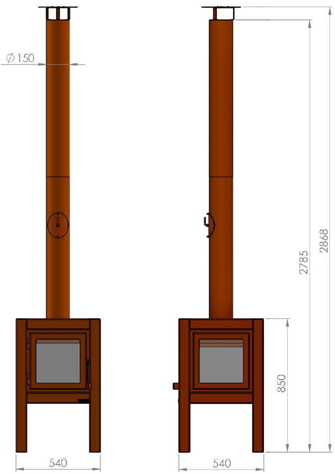 RB73 Отдельно стоящий дровяной уличный камин из стали Corten ™ Quaruba sun-id-1353455 - Вид №7