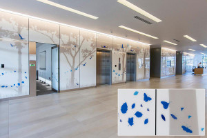 FSRT354 Стекло Vivispectra Spectra с настраиваемой прослойкой изображений в детской больнице в национальном исследовательском корпусе iii, коламбус, штат огайо Forms-surfaces