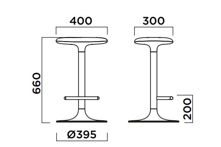 Высокий стальной стул с подставкой для ног и встроенной подушкой Infiniti Flink ARCH-00111841 - Вид №6