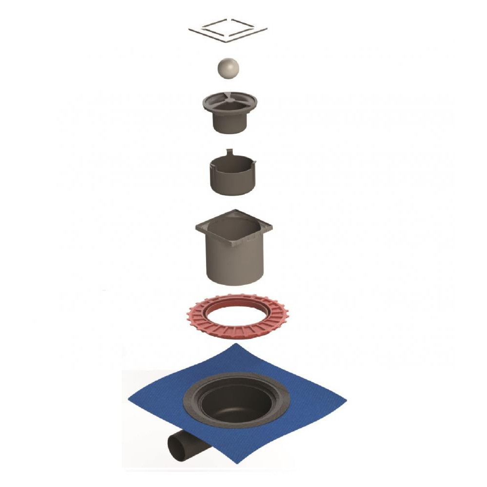 092365 Трап водосток ZENTRUM Antik 150х150  Berges ZENTRUM Norma  - Вид №4