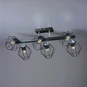 Люстра потолочная Гранж РС21384 6 ламп 18 м² цвет черный