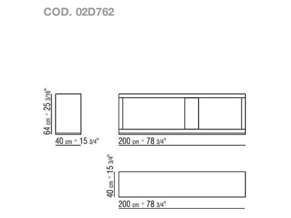 Двухсторонний книжный шкаф из шпона Flexform BRAIDENSE ARCH-00100287 - Вид №3
