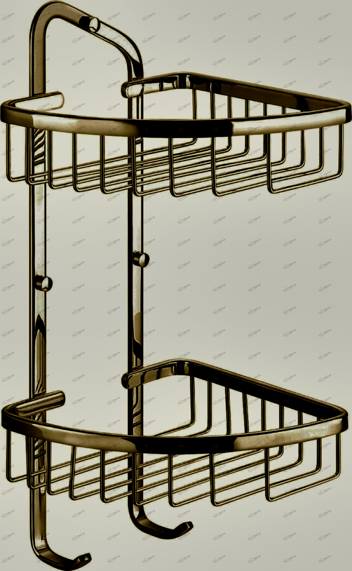 Полка угловая 2-ярусная, 180х180х410 мм ART&MAX AM-G-8962-Br 