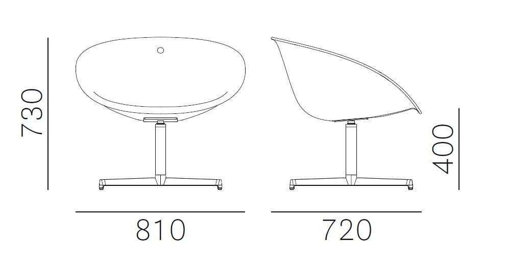 Кресло со спицами из инженерного пластика Pedrali ARCH-00034960 - Вид №4