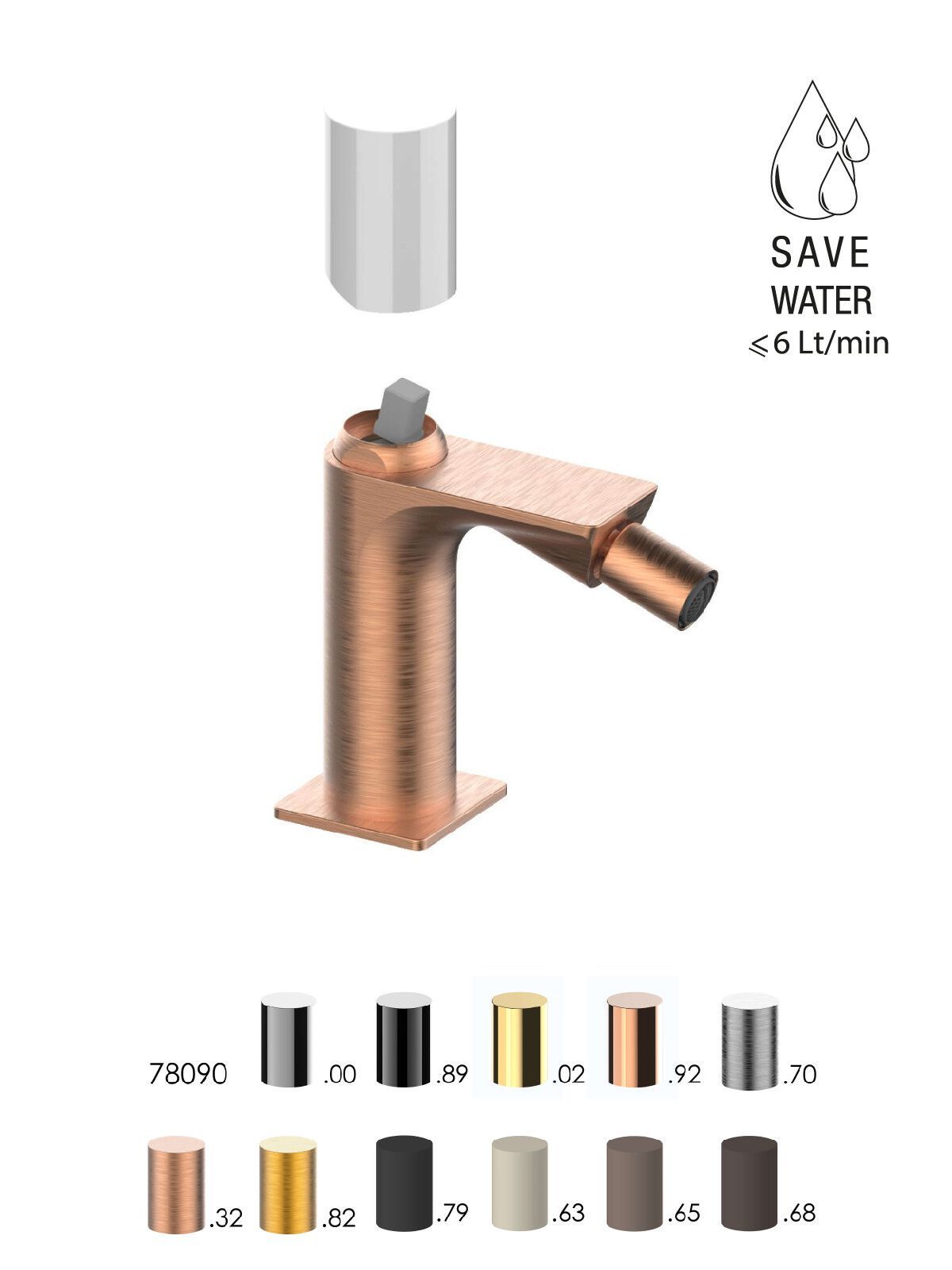 Однорычажный смеситель для биде с ограничителем расхода Rubinetterie Frattini Narciso S ARCH-00114022 - Вид №2