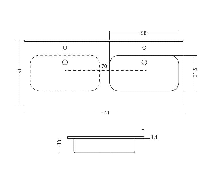 Встраиваемый умывальник из смолы Gaia Mobili Complements ARCH-00028734 - Вид №9