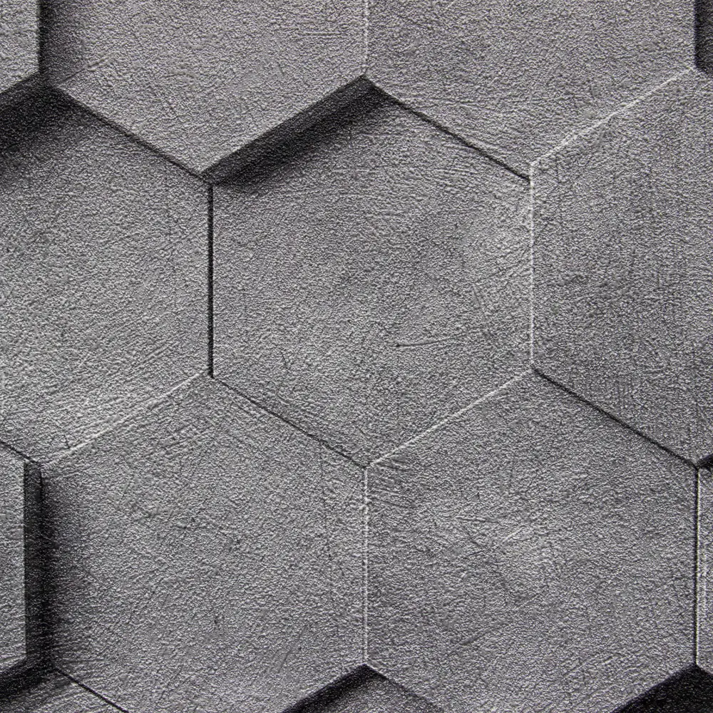 INSPIRE Art - Флизелиновые обои с геометрическим 3D-эффектом в цвете Графит 83617749 STLM-0042859 - Вид №1