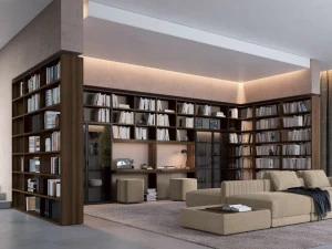 Febal Casa Книжный шкаф из дерева и стекла с подсветкой