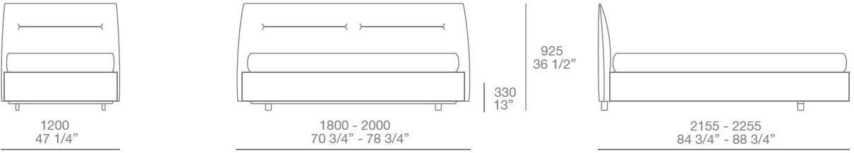 Poliform Двуспальная кровать из ткани с мягким изголовьем sun-id-1456234 - Вид №5