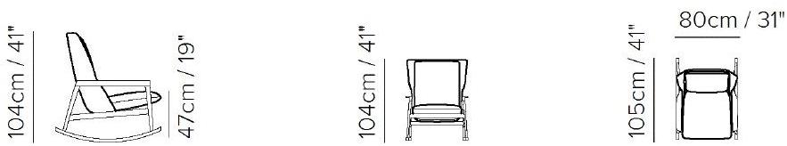 Natuzzi Кресло-качалка с подлокотниками с высокой спинкой sun-id-1441795 - Вид №3