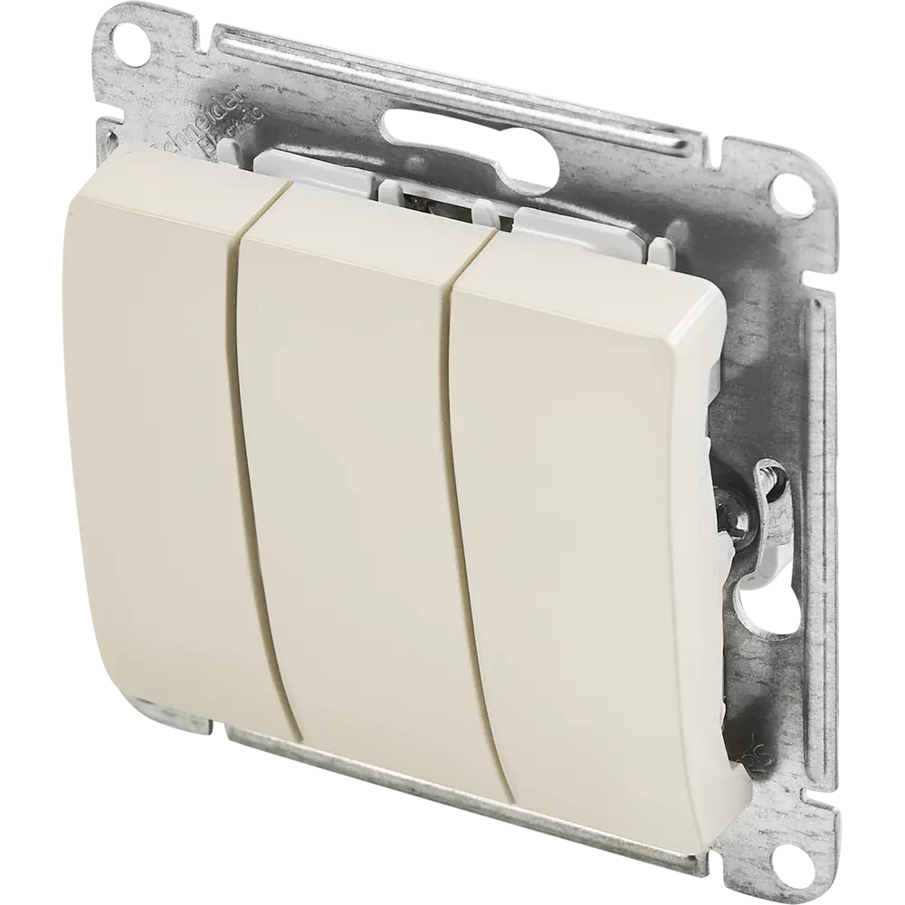 Schneider Electric Glossa — трёхклавишный выключатель для управления светом 86710479 STLM-0070849