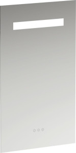 H4476139501441 Зеркало, 450 мм, с встроенной горизонтальной LED подсветкой и естественным светом, три сенсорных выключателя (вкл/выкл/затемнение/изменение цветовой температуры 2700–6000 K), алюминиевый каркас, IP44 LAUFEN PRO