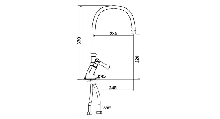 Смеситель для кухни с одним отверстием rvb 1935 Лимож ARCH-00052445 - Вид №2