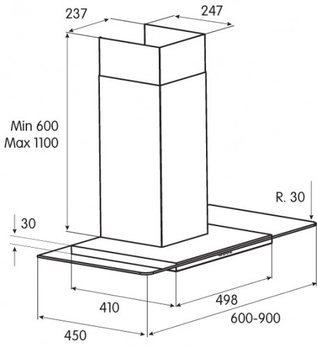 1106564 Вытяжка каминная Jetair MOLLY P 60 INX серебристый/прозрачный STDN-0069069 - Вид №9