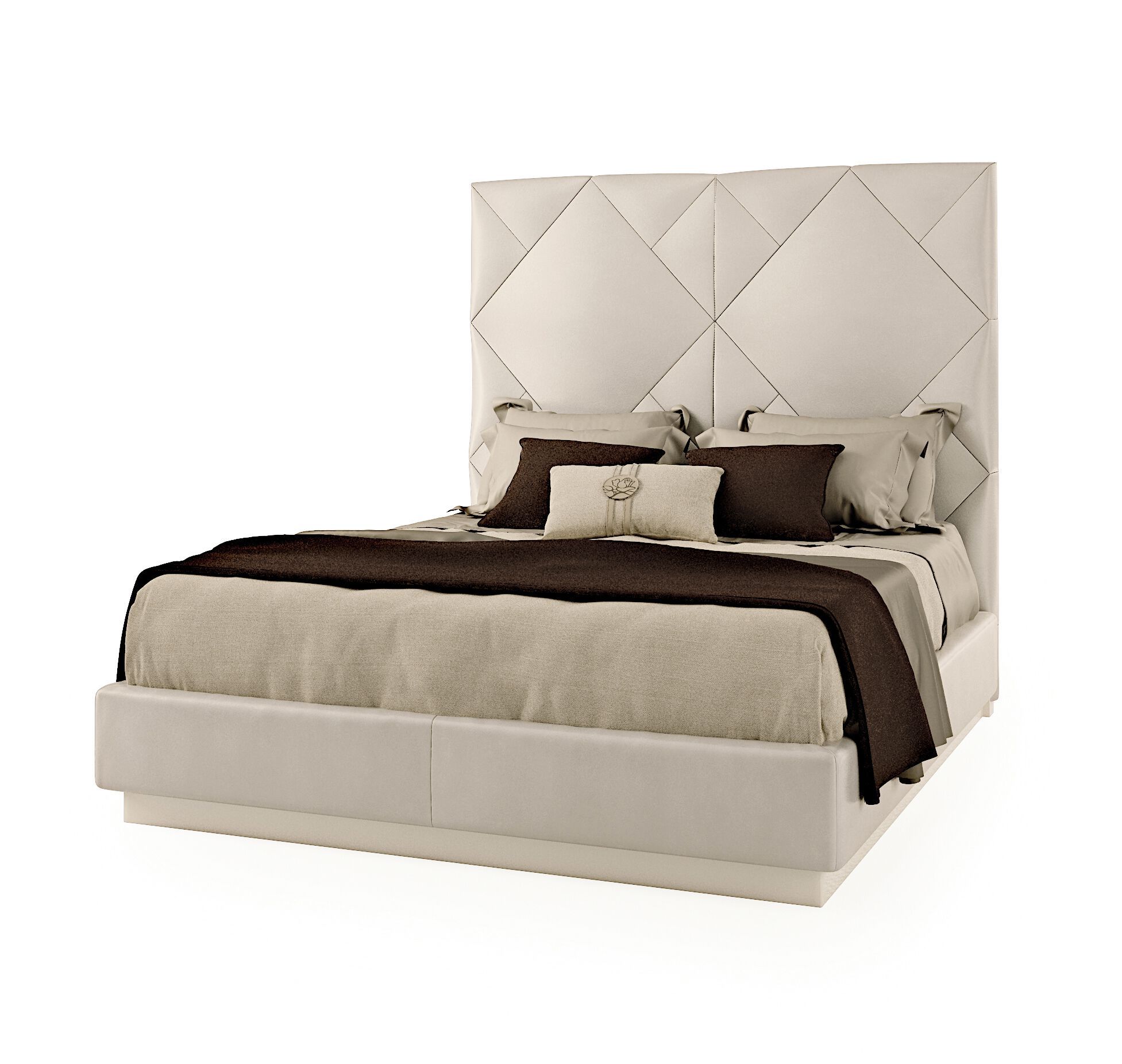 Кожаная двуспальная кровать с мягким изголовьем Bizzotto Italia Symphony-Infinity ARCH-00098581 - Вид №8