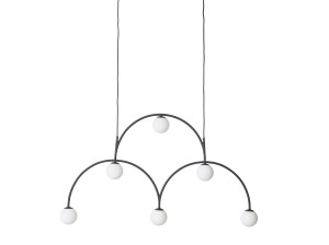 Подвесной светильник из металла и опалового стекла